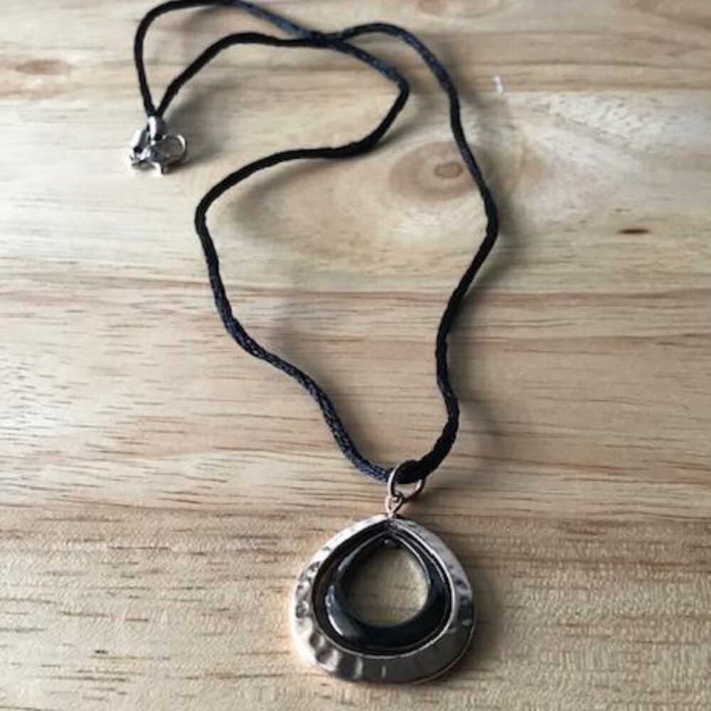 Rock n Roll Necklace Hammered Metal